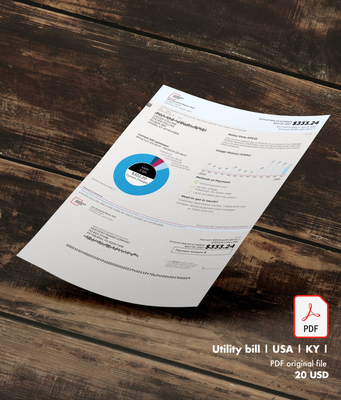 Utility bill | Kentucky Power | USA | KY-0
