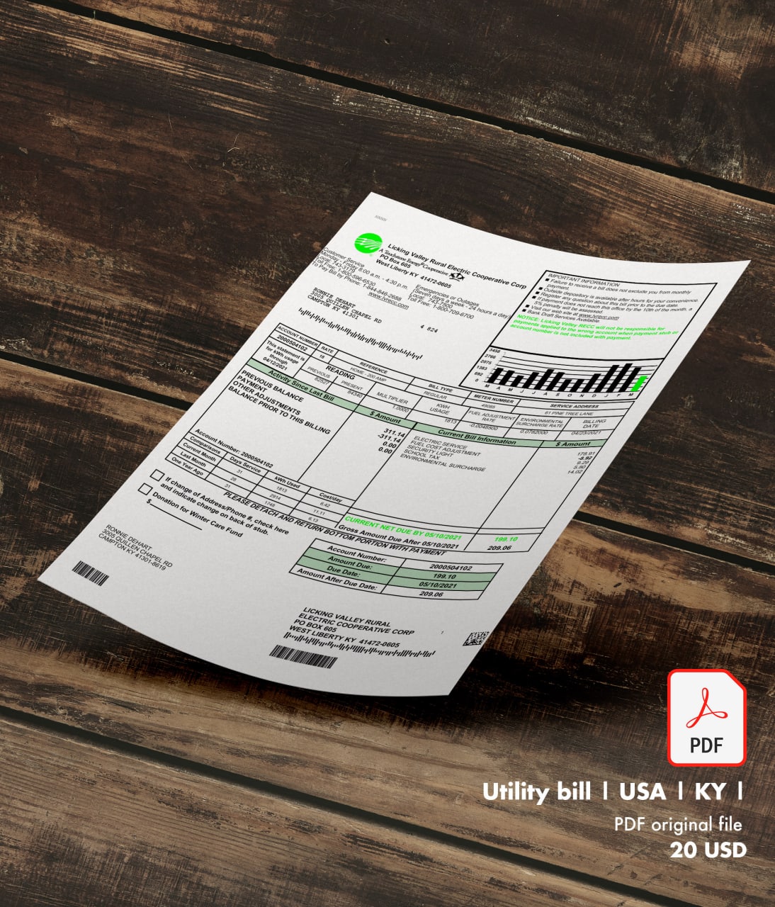 Utility bill | LVREC Corp | USA | KY-0