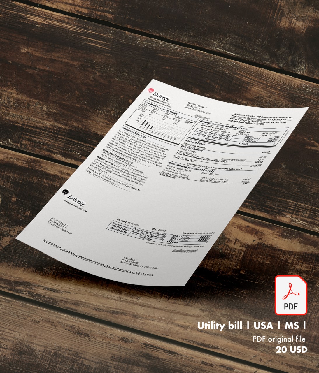 Utility bill | Entergy | USA | MS-0