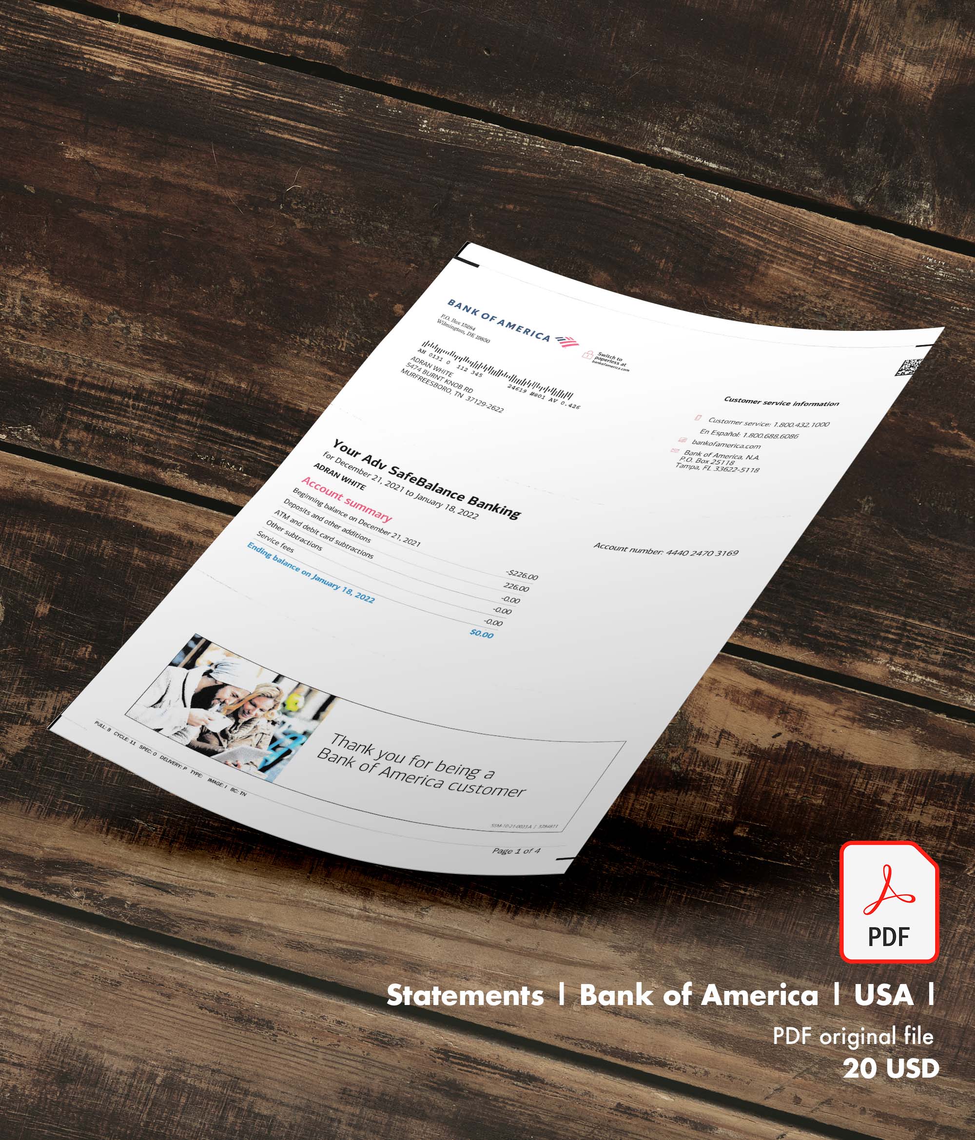 Statement | Bank of America | USA |-0